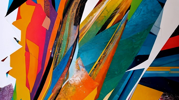 Abstract Composition with Vibrant Colors and Shapes