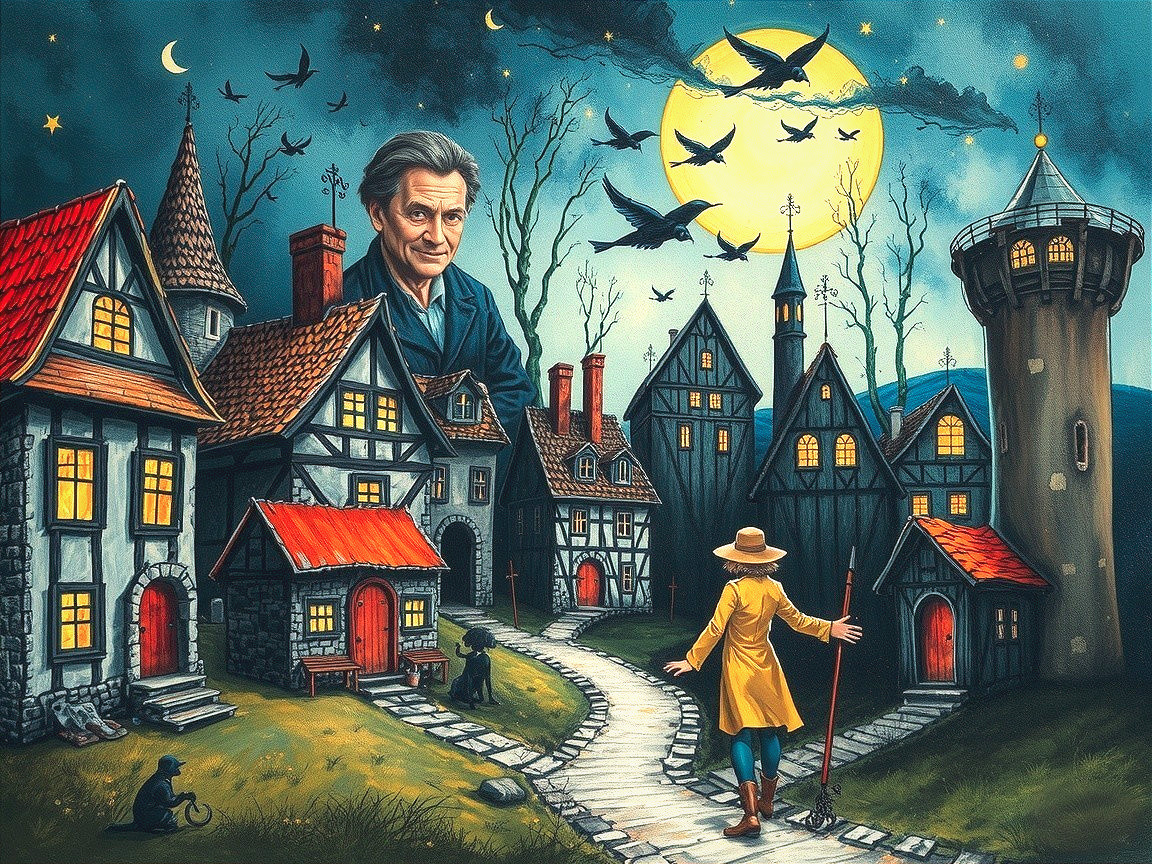 Moonlit Whimsy in a Quaint Village