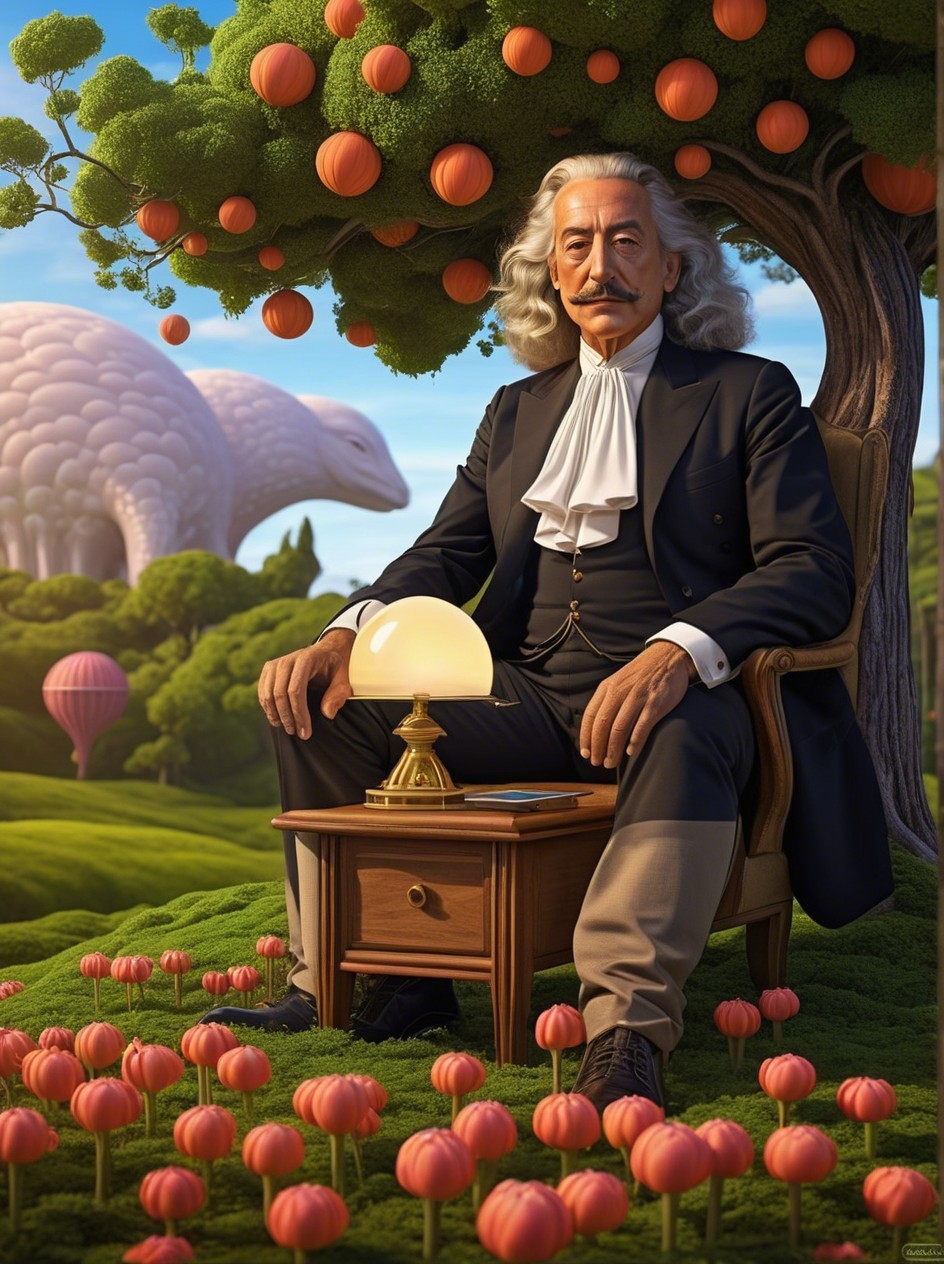 Surreal Scene of a Man in a Chair with Dreamlike Elements