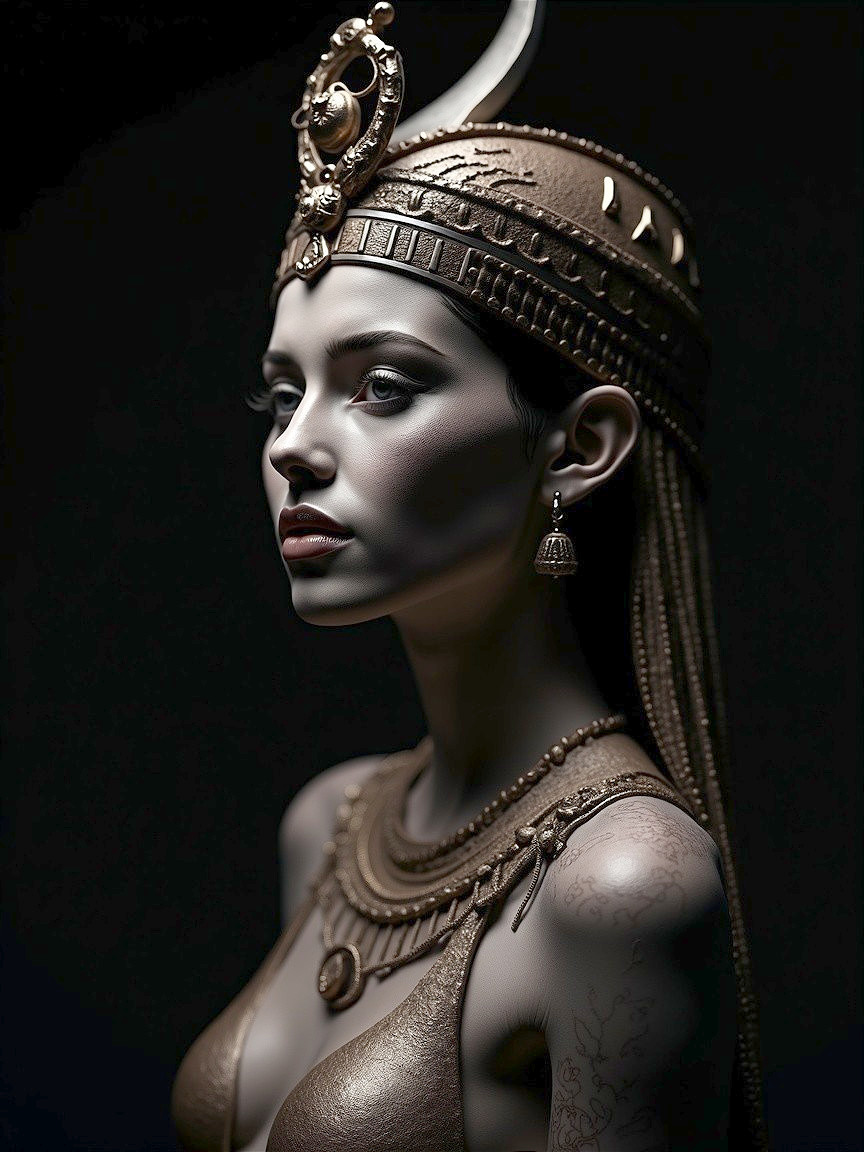 Portrait of a Woman in Golden Royal Accessories