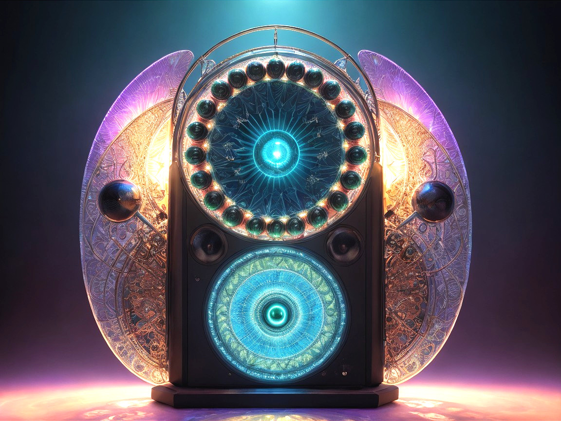 Futuristic Audio Speaker Design with Luminous Elements