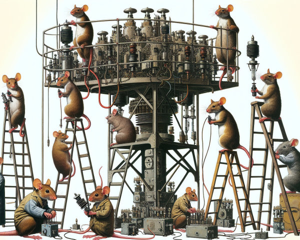 Anthropomorphic Mice in a Whimsical Engineering Workshop