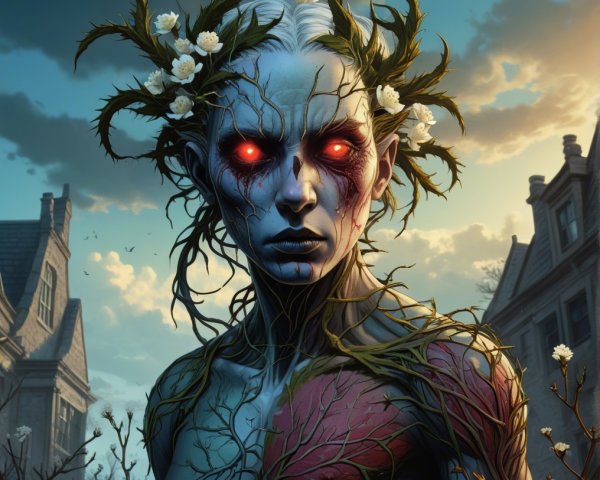 Haunting Figure in a Surreal Nature Scene