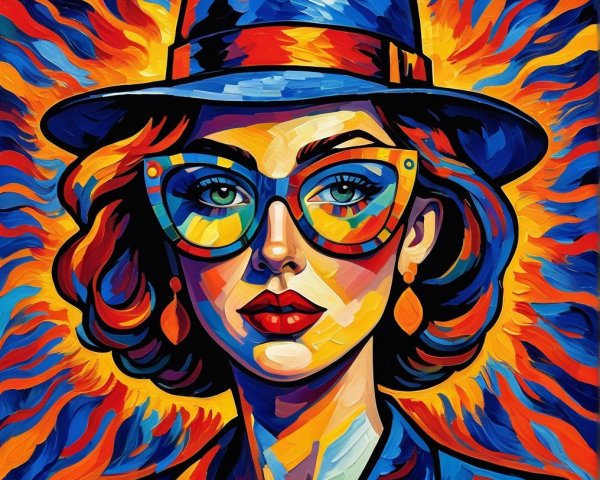 Vibrant Portrait of a Woman with Bold Accessories