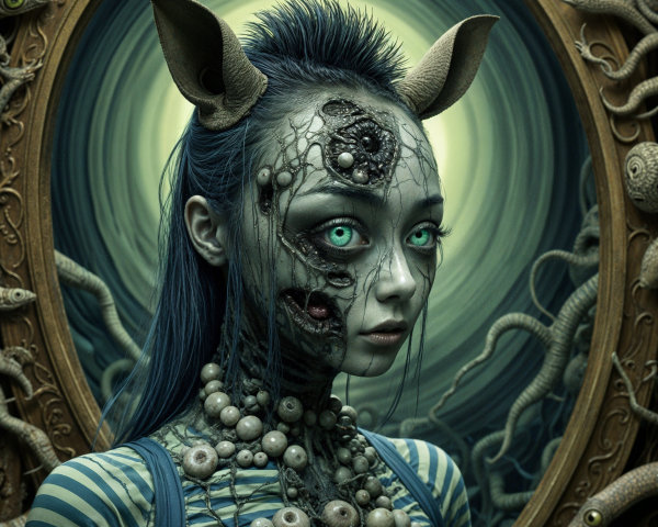 Surreal Figure with Human and Monstrous Traits
