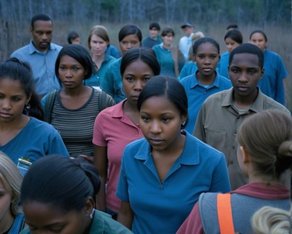 Diverse Group in Matching Uniforms Walking Through Grass