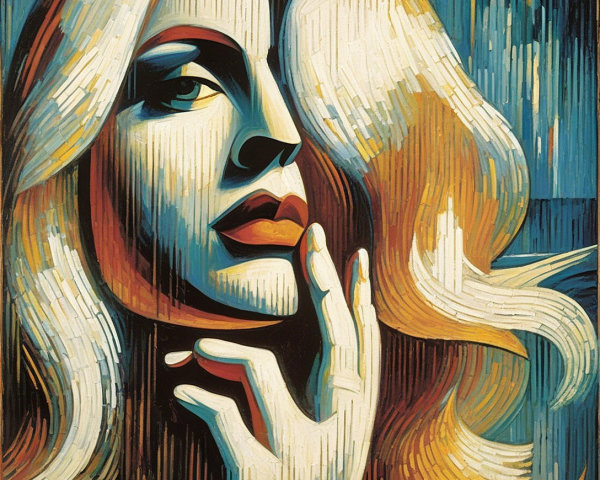 Stylized portrait of a woman with vibrant colors