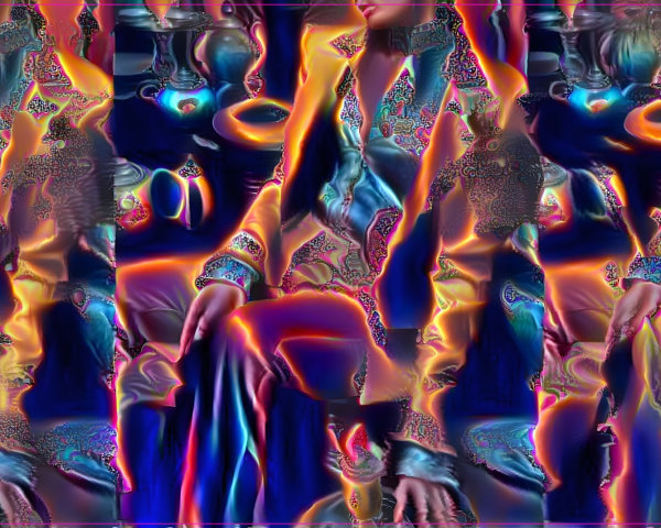 Vibrant Abstract Representation of a Seated Figure
