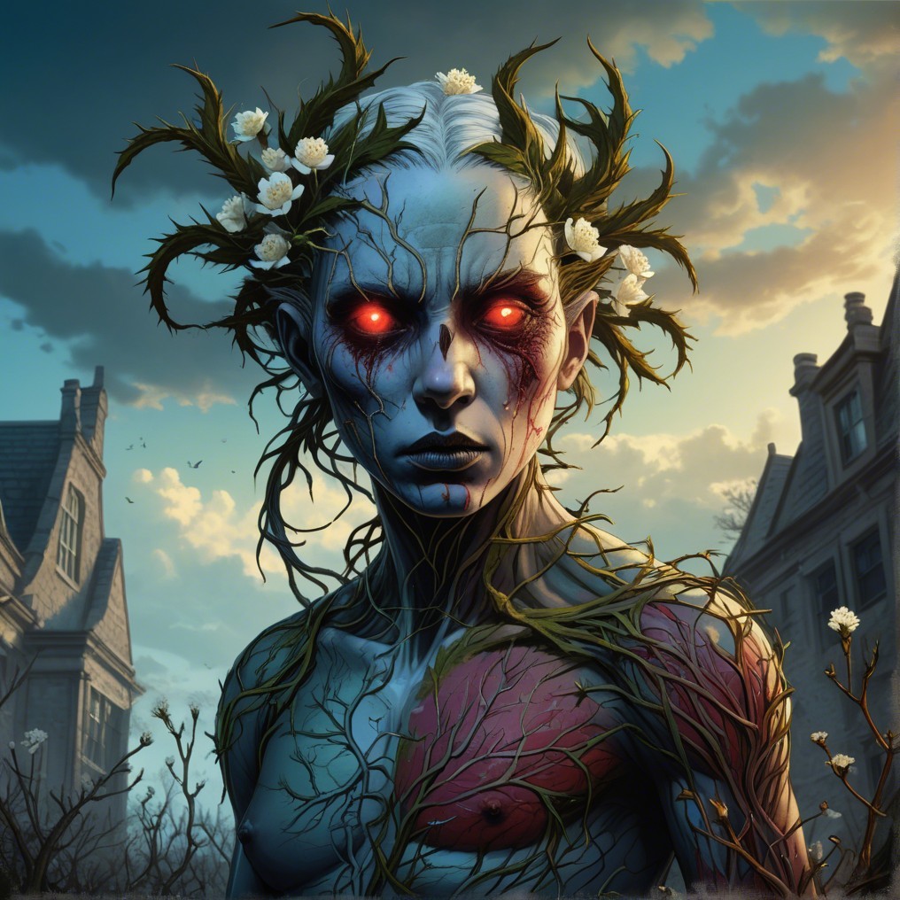 Haunting Figure in a Surreal Nature Scene