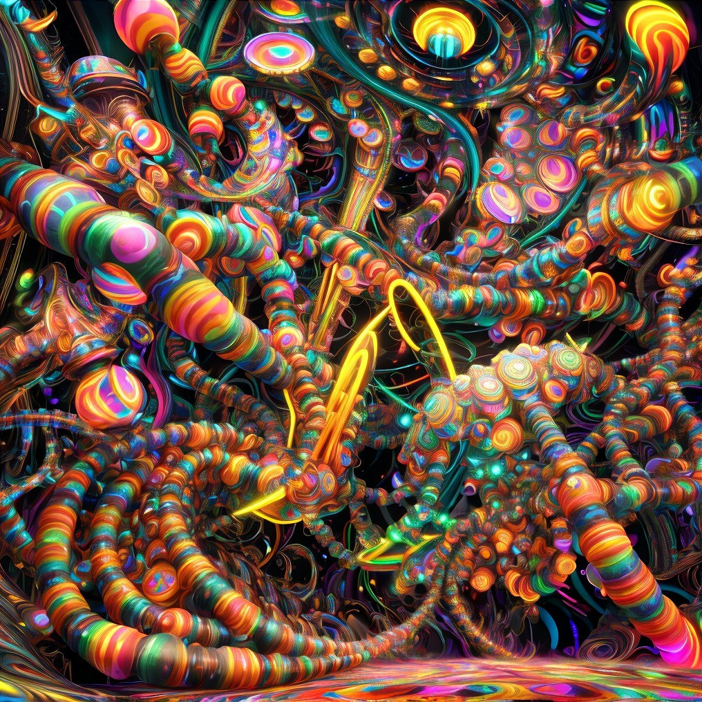 Vibrant Abstract Landscape with Multicolored Shapes