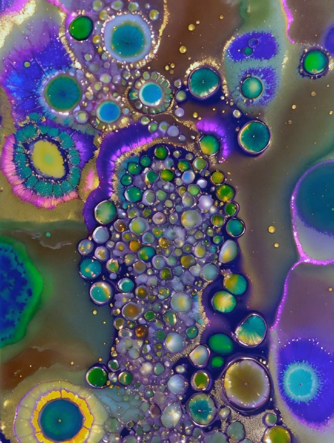 Vibrant Abstract Pattern with Circular Shapes and Colors