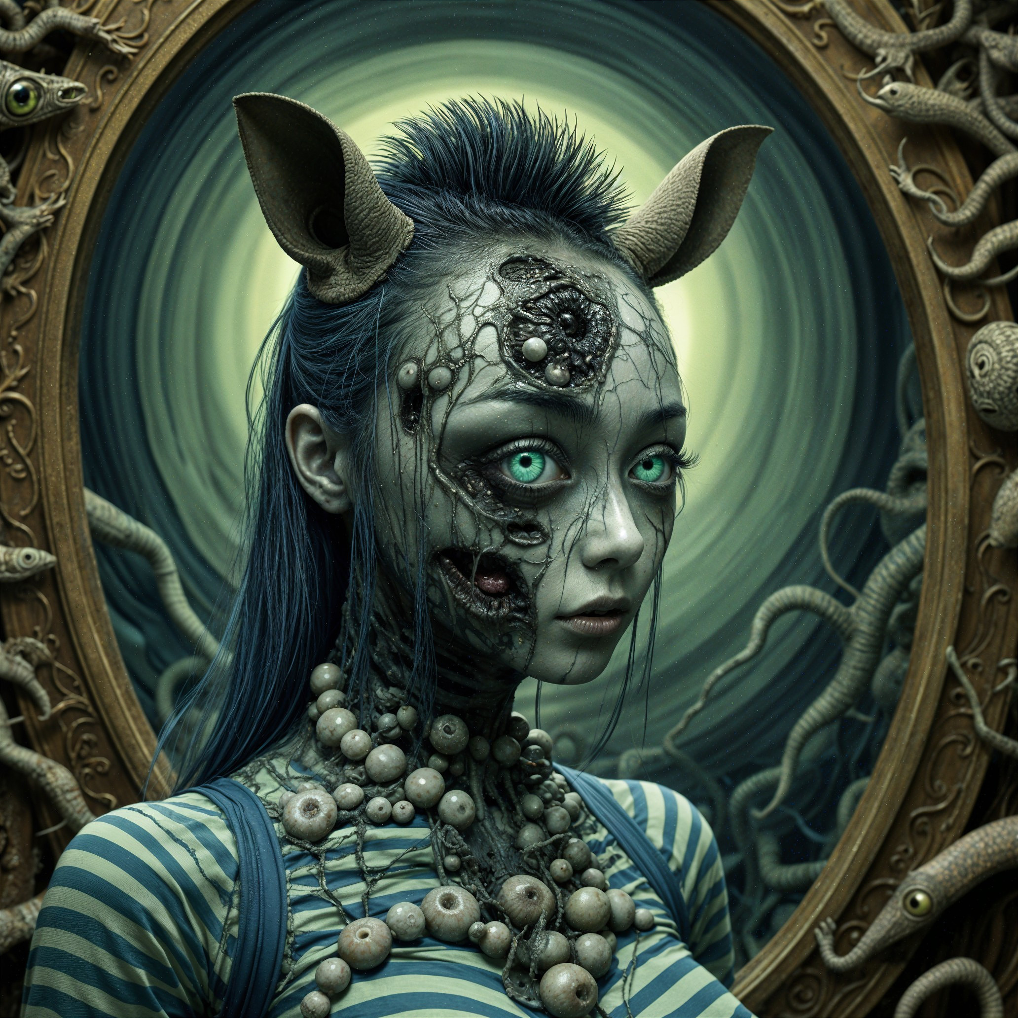 Surreal Figure with Human and Monstrous Traits