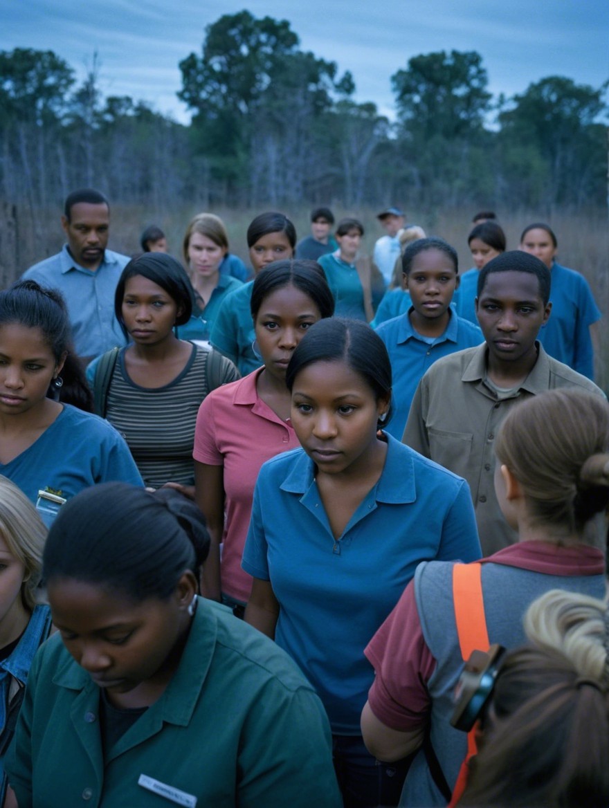 Diverse Group in Matching Uniforms Walking Through Grass