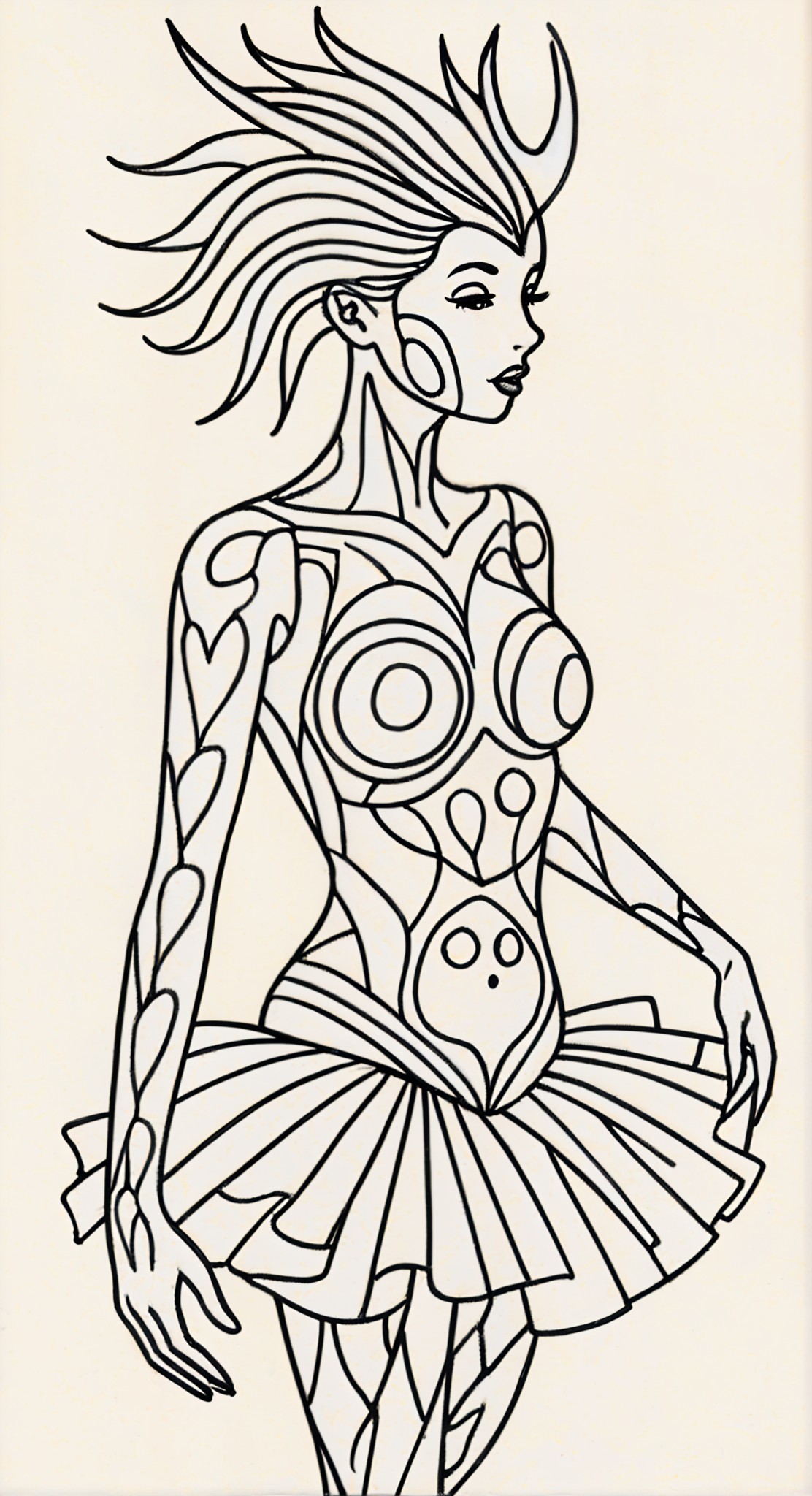  Line-Art Figure with Artistic Flair