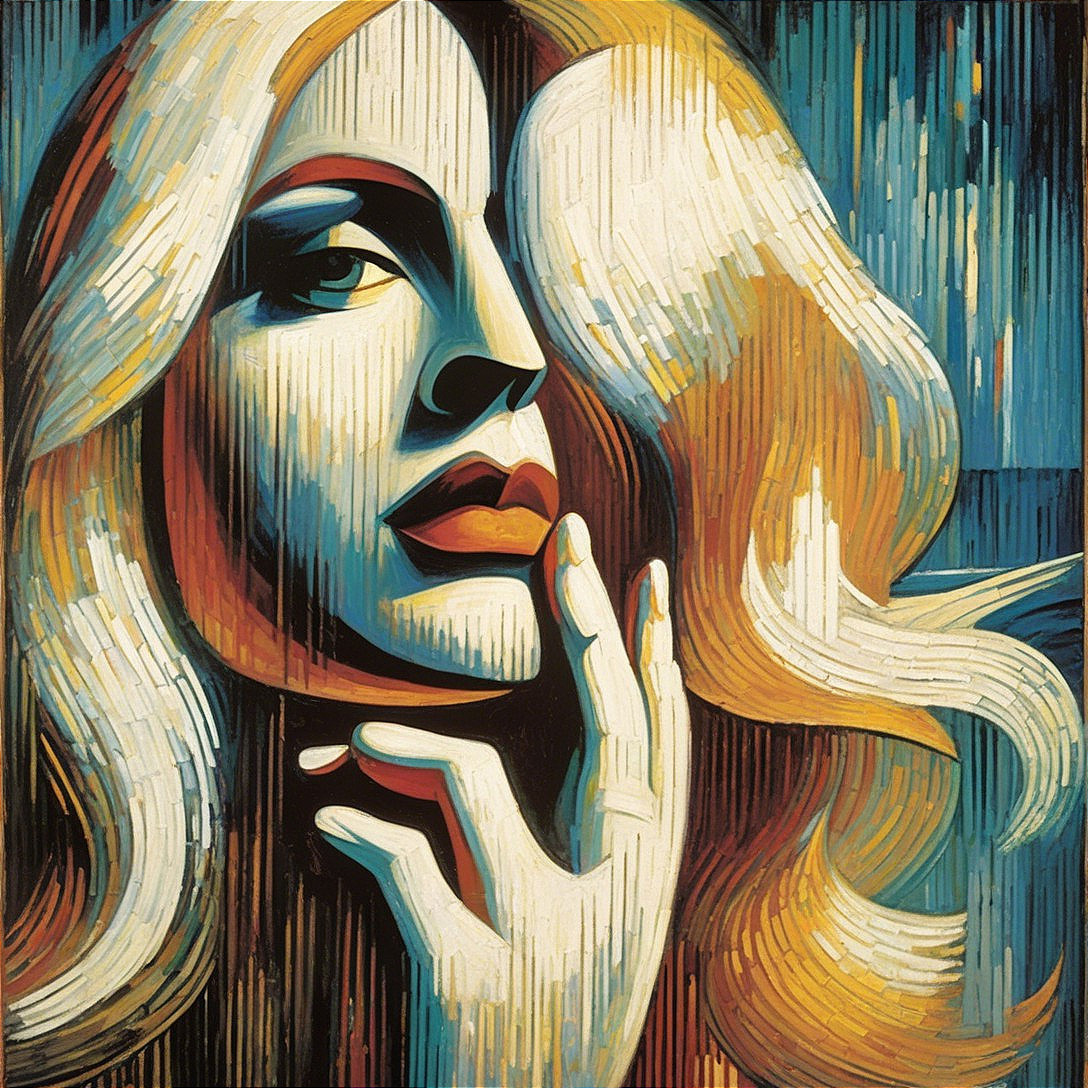 Stylized portrait of a woman with vibrant colors