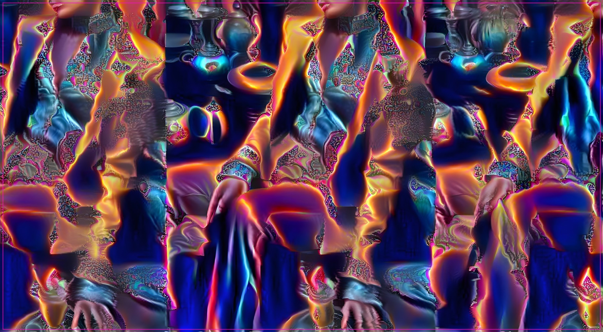 Vibrant Abstract Representation of a Seated Figure