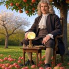 18th-Century Man in Orange Grove Setting