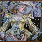 Striking Figure in Wardrobe Blending Fashion and Macabre