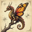 Fantastical Creature with Fox and Butterfly Features