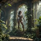 Women Painting in a Sunlit Art Studio Setting