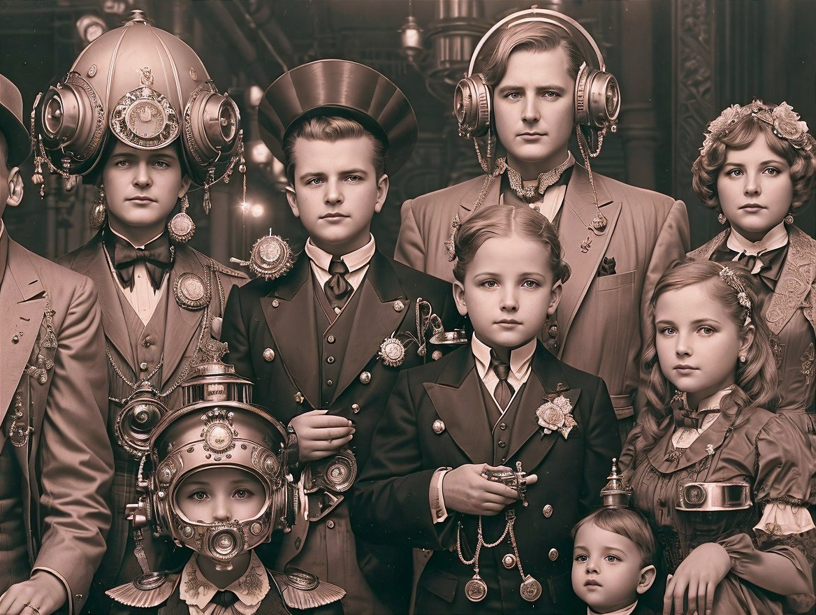 Vintage Group Portrait of Children in Formal Attire