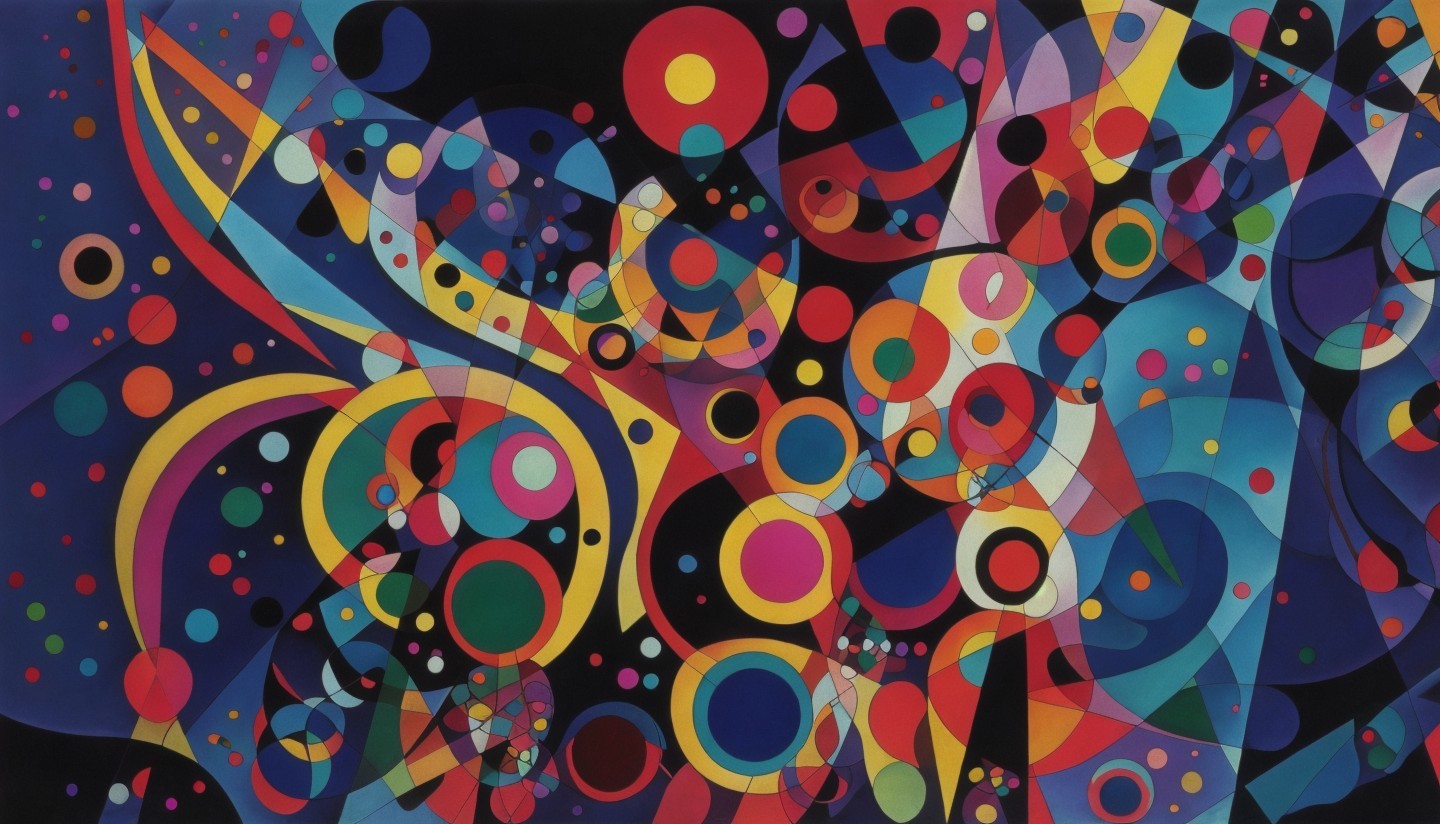 Vibrant Abstract Artwork with Colorful Shapes and Patterns