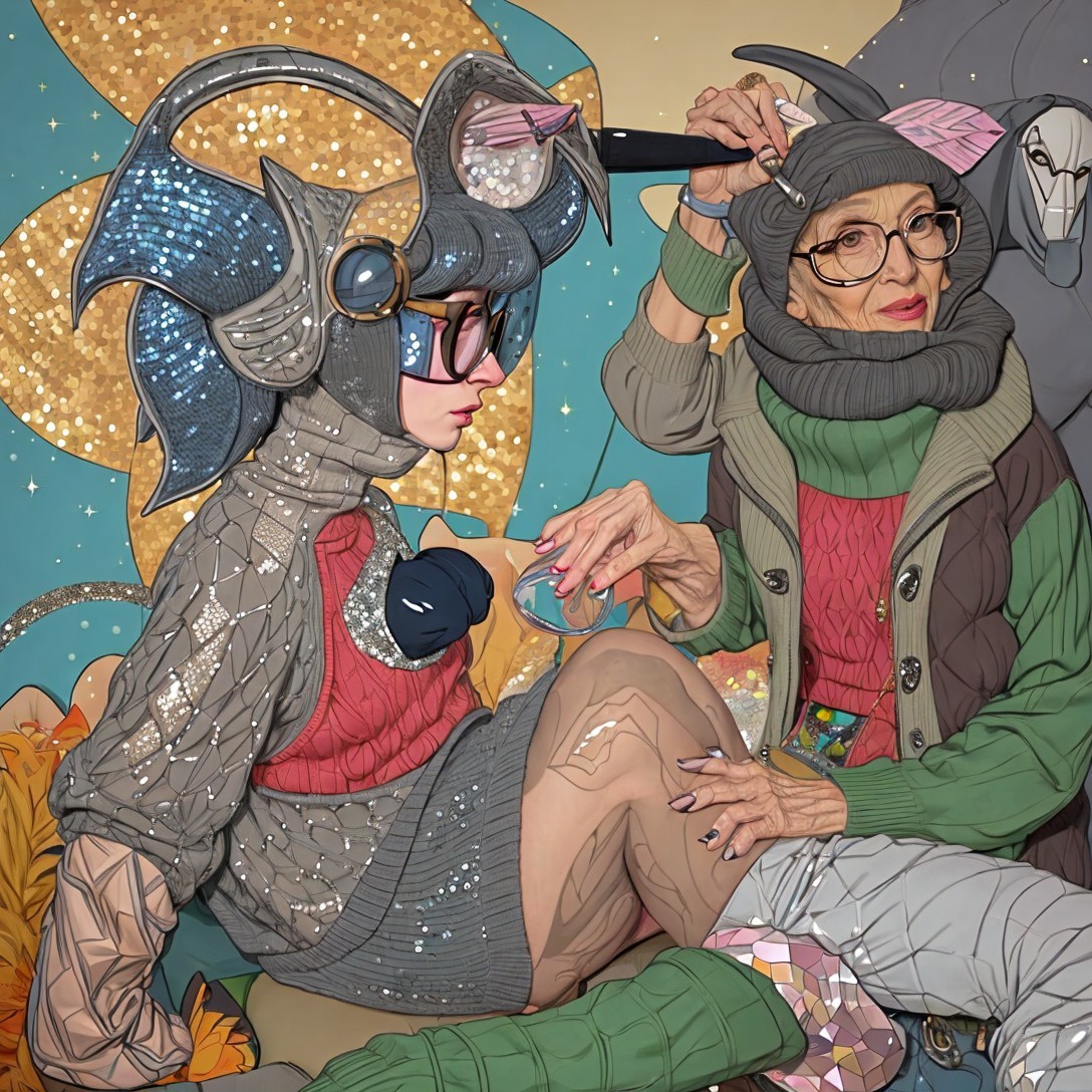 Fantastical Figures in Intricate Fashion Outfits
