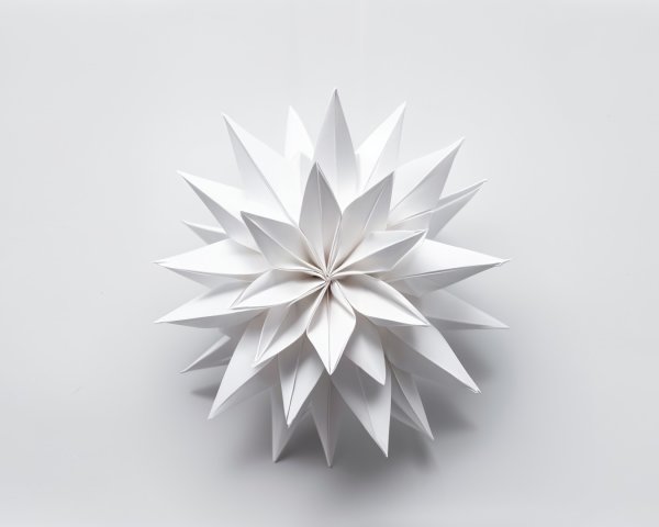 Three-Dimensional White Paper Star-Shaped Decor Piece
