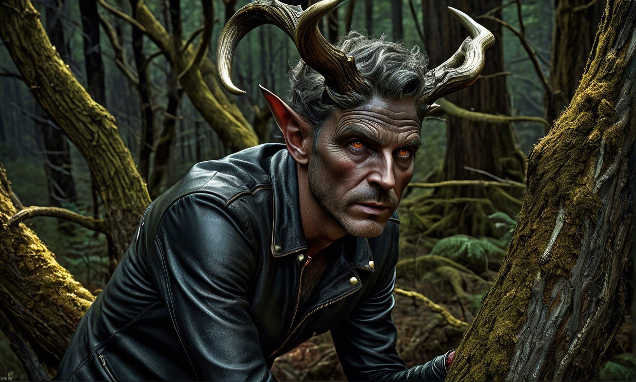 Mythical Creature in Enchanted Forest Setting