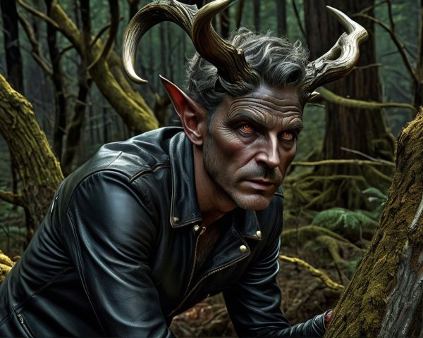 Mythical Creature in Enchanted Forest Setting