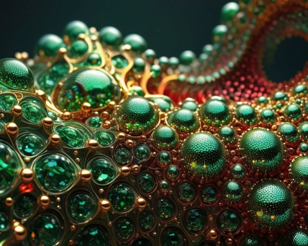 Close-up of Multicolored Bubbles in Vibrant Pattern