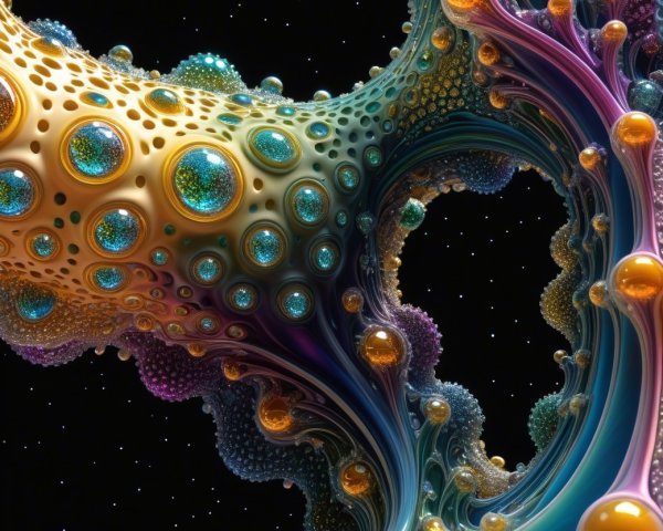 Abstract Swirling Colors with Intricate Patterns