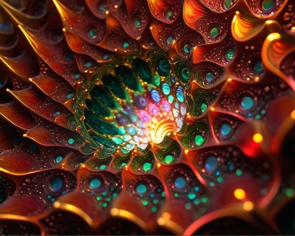 Fractal Pattern with Vibrant Colors and Intricate Design
