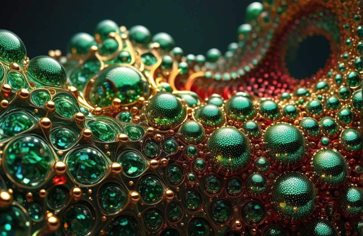 Close-up of Multicolored Bubbles in Vibrant Pattern