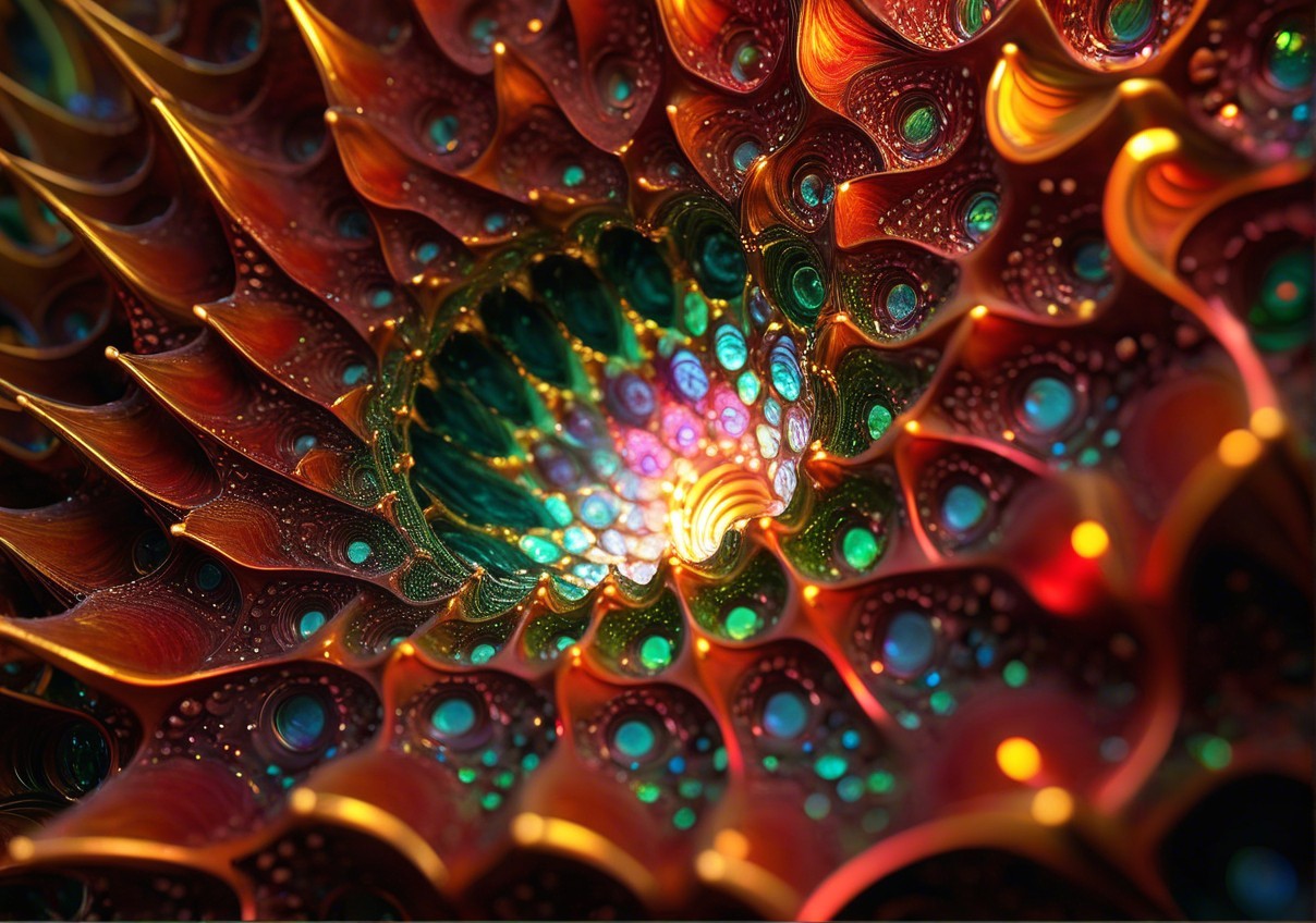 Fractal Pattern with Vibrant Colors and Intricate Design