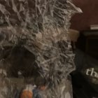 Ethereal Woman and Skeleton Under Moonlit Sky