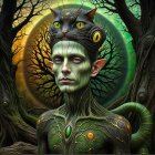 Tranquil Lake with Swans and Vibrant Autumn Trees