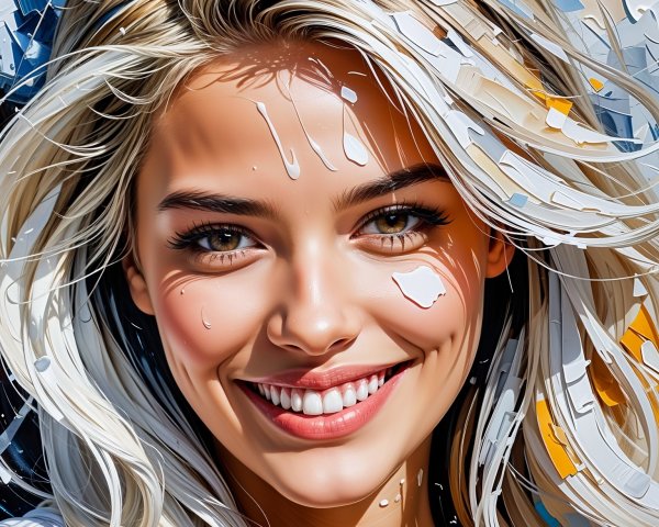 Close-up Portrait of a Young Woman with Blonde Hair
