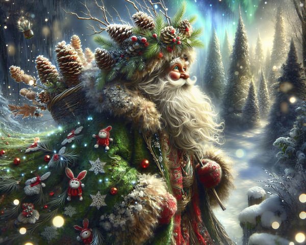 Fantasy Digital Painting of Gnome-like Santa Claus