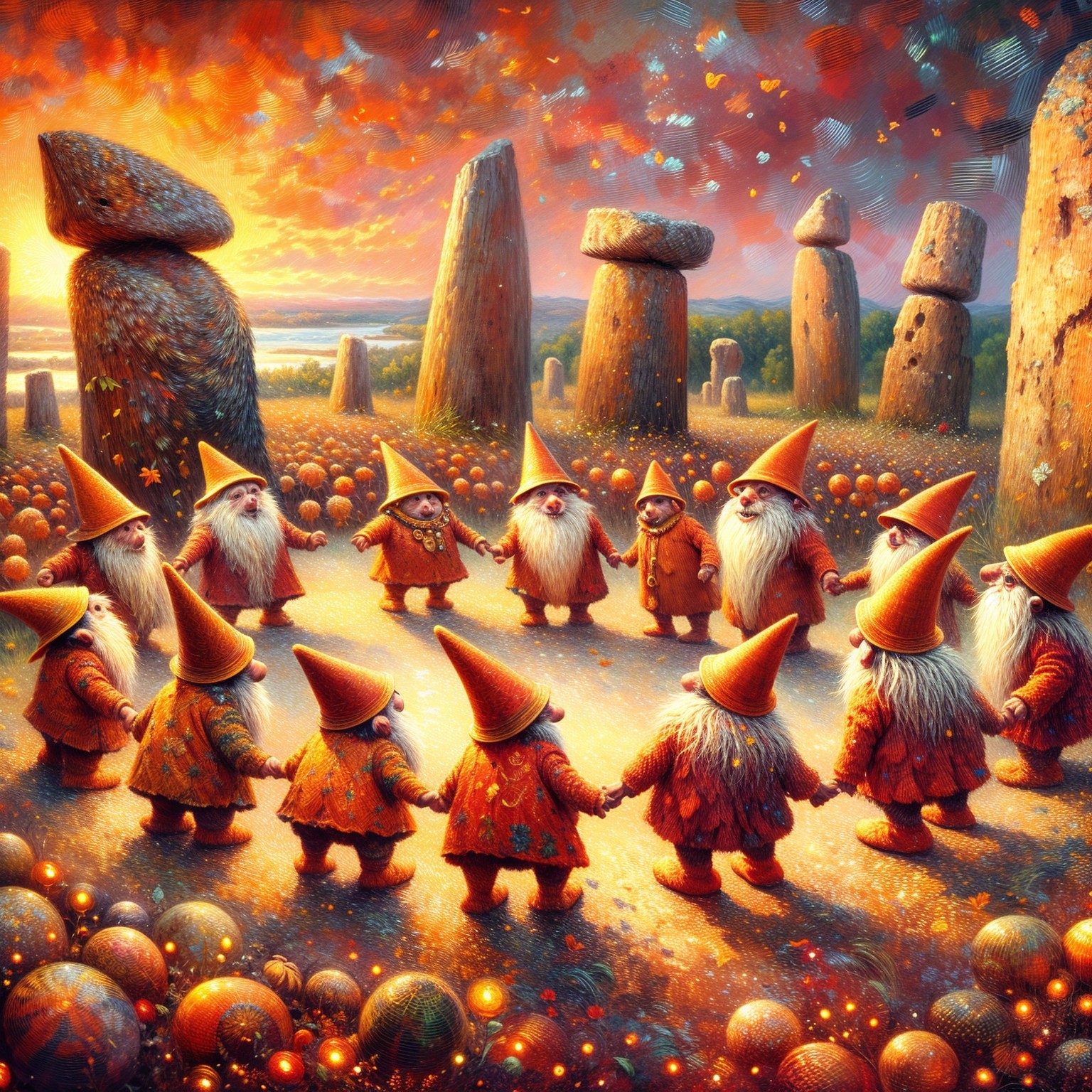 Gnomes Dancing Around Mysterious Stone Formations
