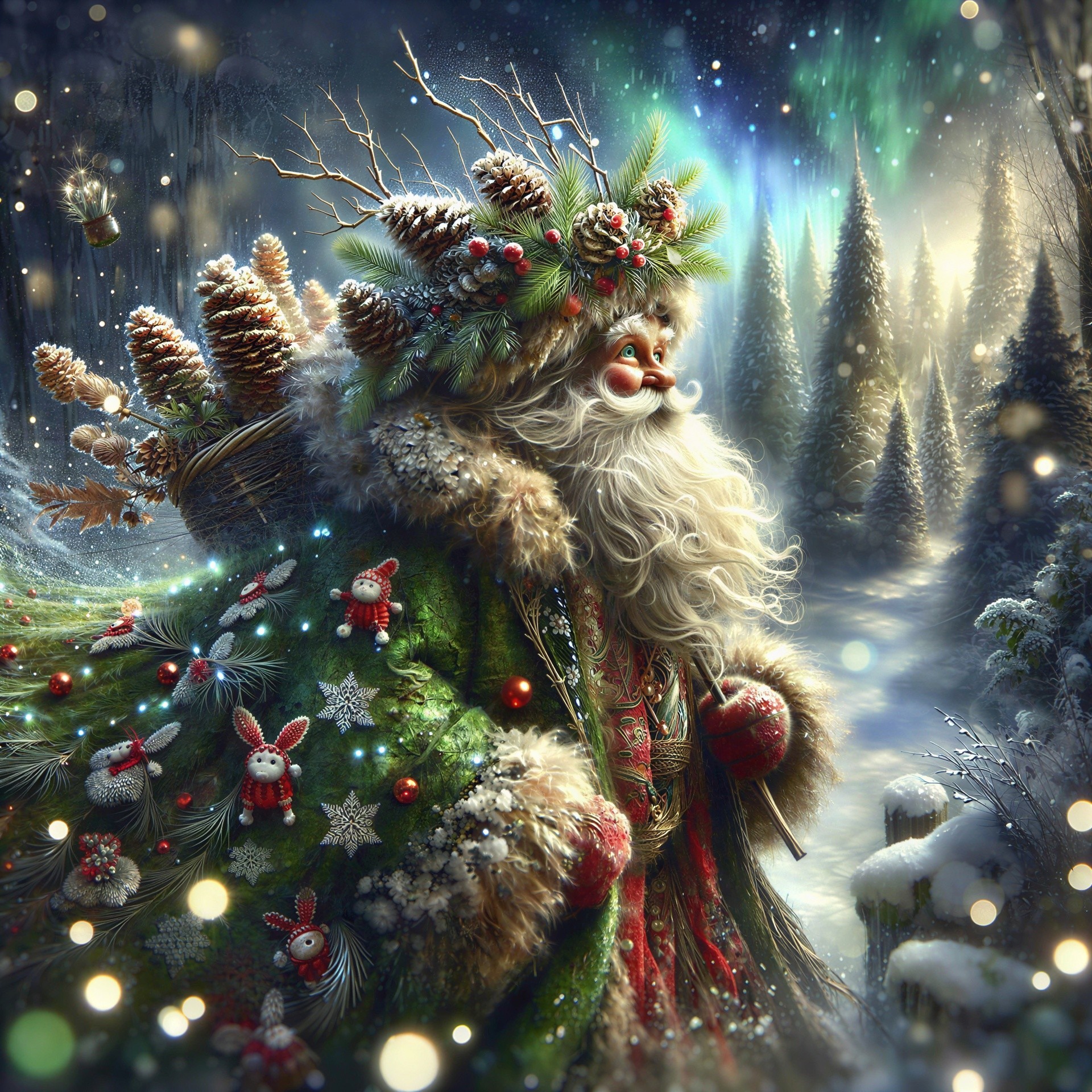 Fantasy Digital Painting of Gnome-like Santa Claus