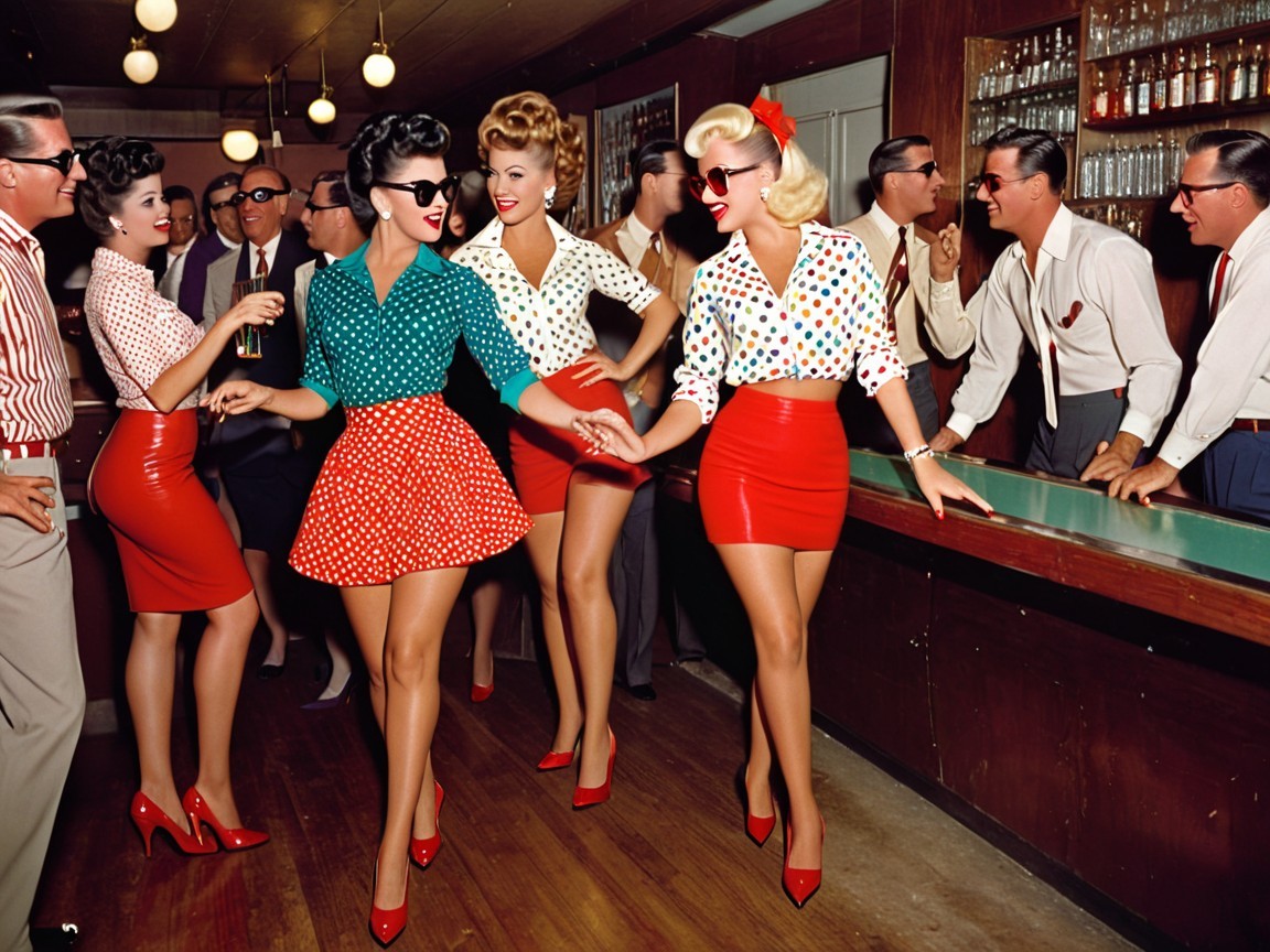 1950s Dance Party in a Retro Diner Scene