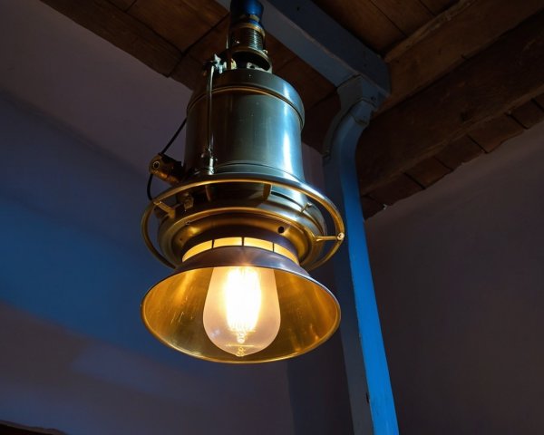 Vintage Brass Lantern with Warm Glow in Cozy Setting