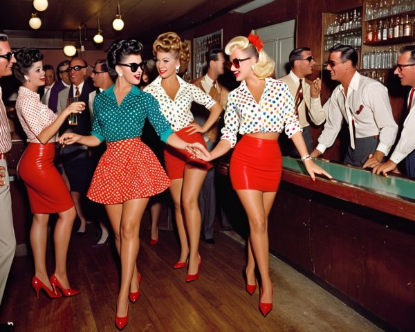 1950s Dance Party in a Retro Diner Scene
