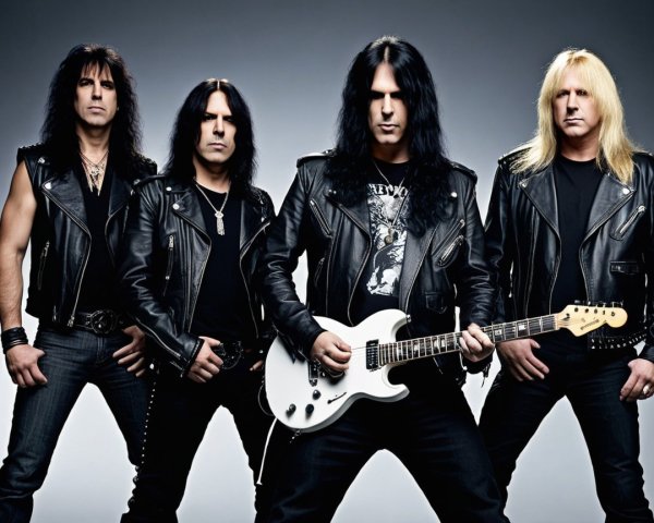 Rock Band in Studio with Edgy Style and Intensity