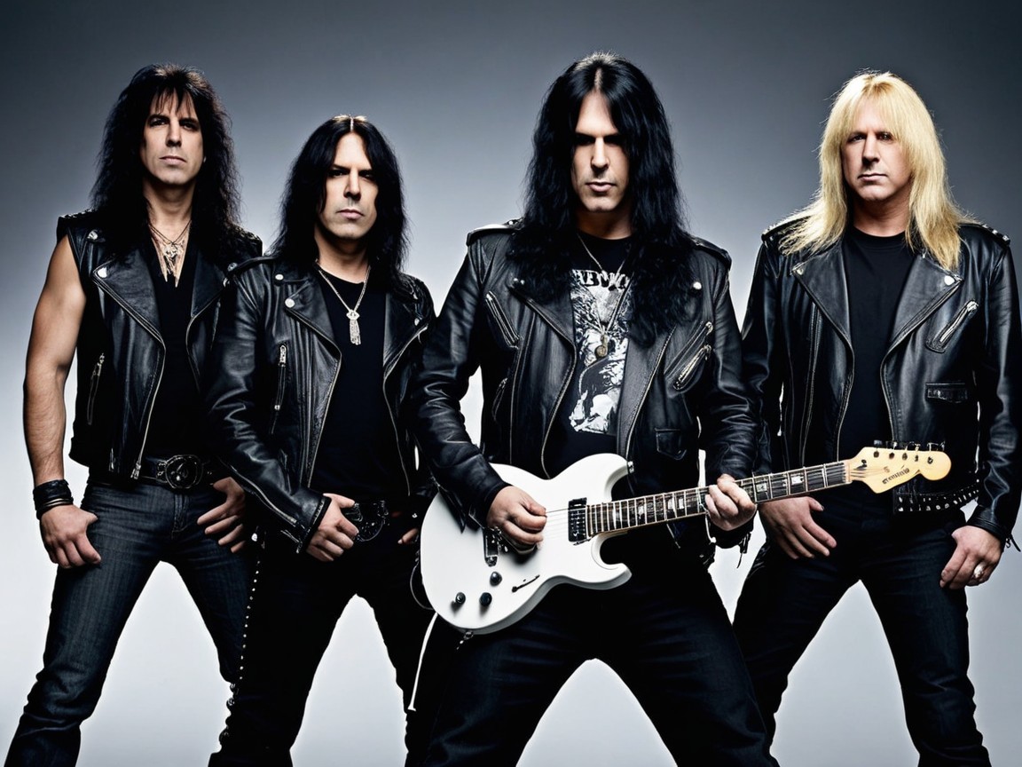 Rock Band in Studio with Edgy Style and Intensity