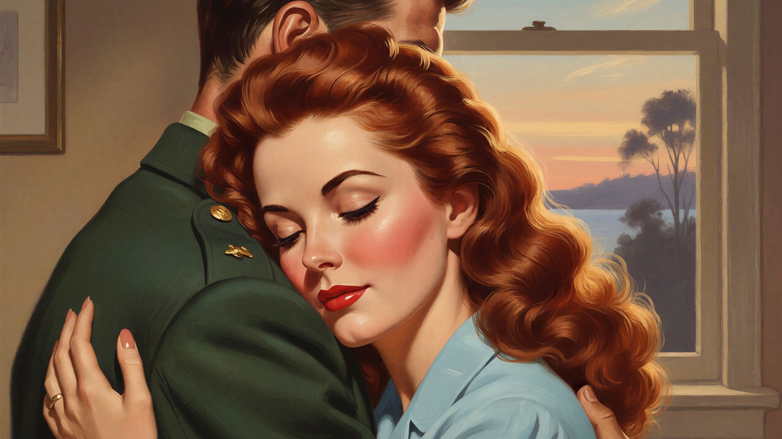 Hyperrealistic Digital Painting of Romantic Couple