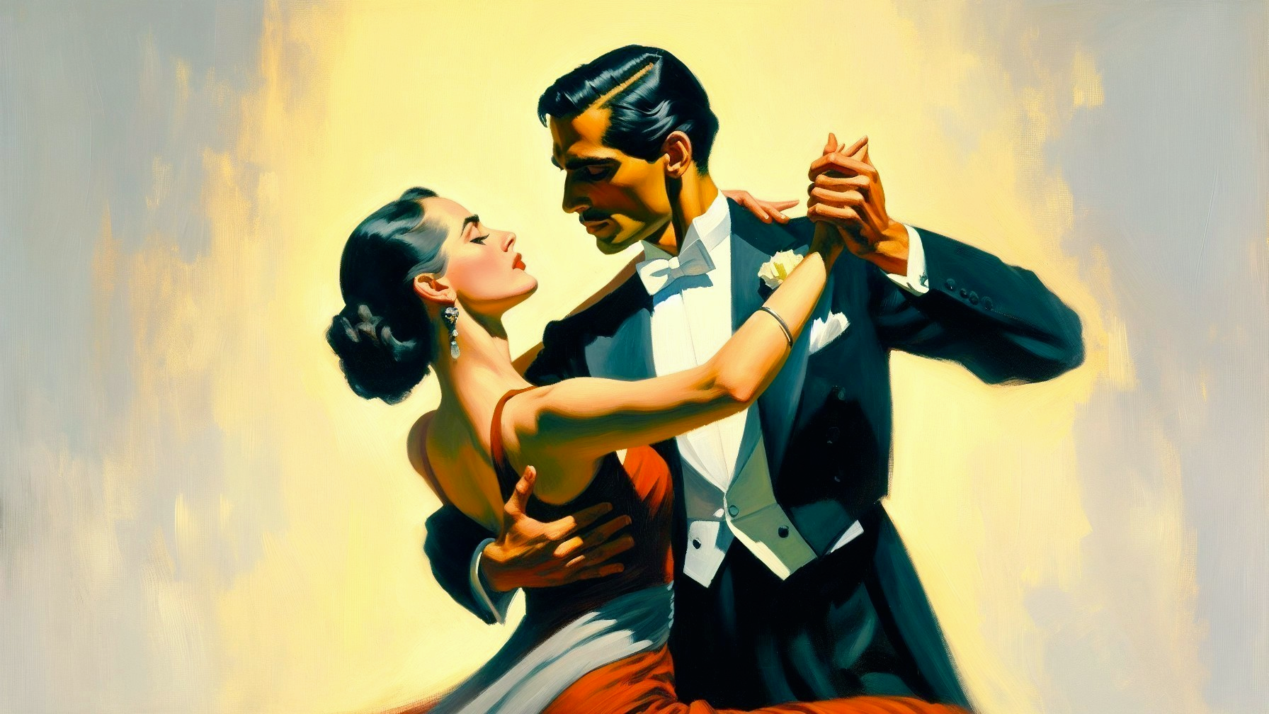 Elegant Tango Dance with Passionate Embrace
