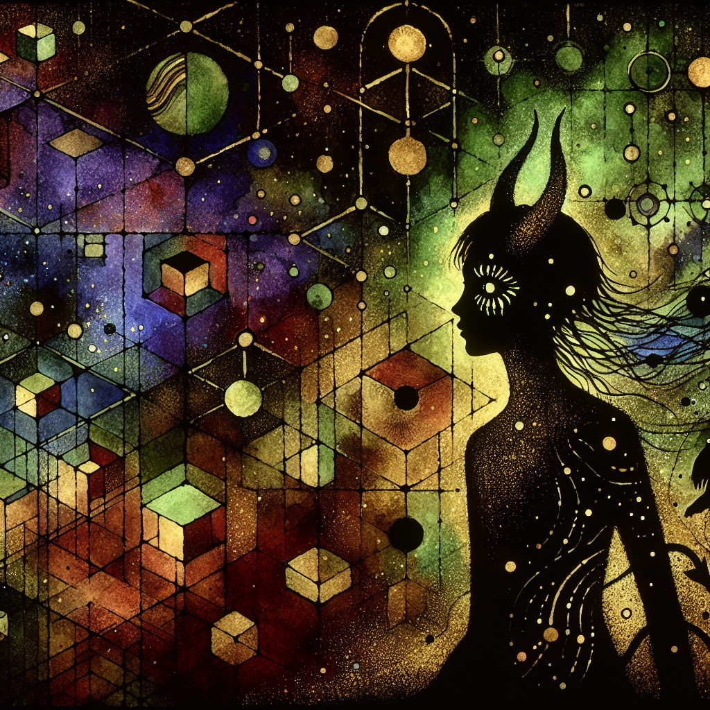 Silhouette with Patterns in a Cosmic Background