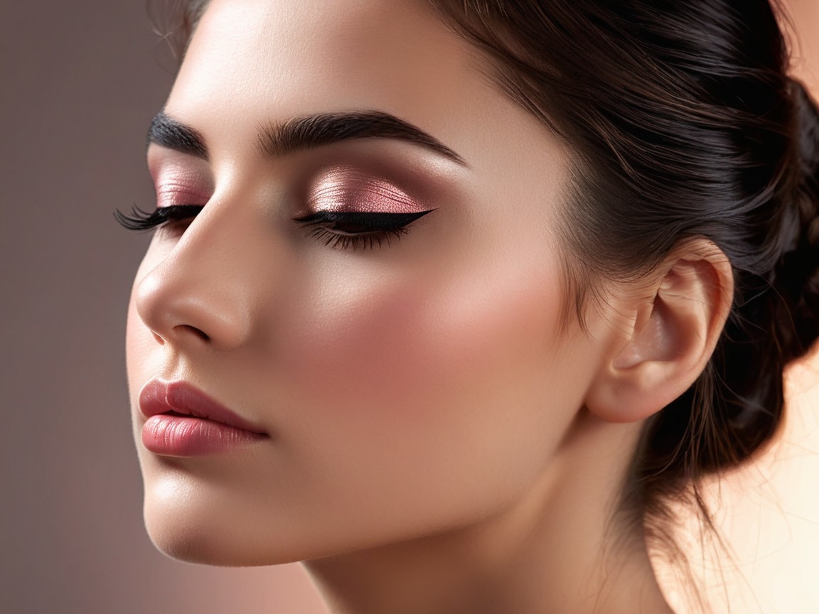 Close-Up Portrait of a Woman with Serene Expression
